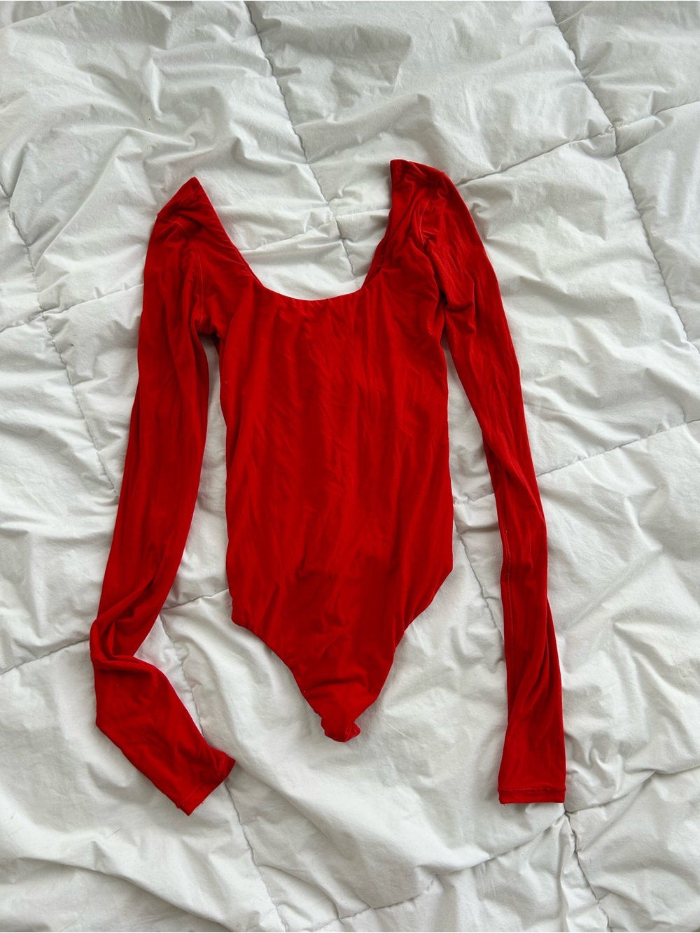 Smoothez Offline Red Long-Sleeve One-Piece Bodysuit